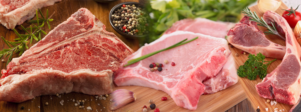 Raw Meats | T-Bone Steaks, Pork Chops, Lamb Chops